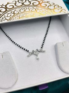 Zirconia Stone Studded Mangalsutra Pure Silver 925