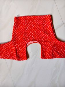 Vibrant orenge Bandhani Blouse