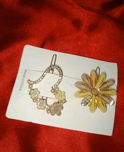 Sparkling Flower Hair Clips Set