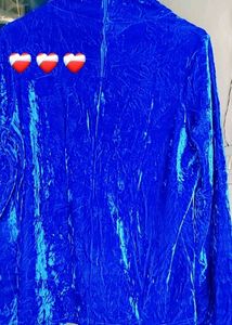 Royal Blue Velvet Top