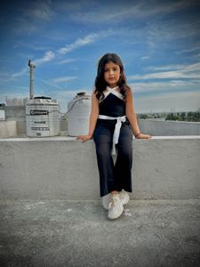 Cute Black &amp; White Jumpsuit for Girls