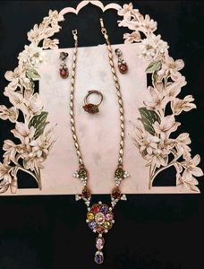 Stunning Multi-Color Gemstone Necklace &amp; Earring S