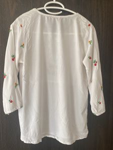 Embroidered White Top