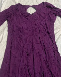 Elegant Purple Maxi Dress with 2 Spilt