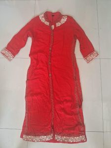 Beautiful Red Embroidered Kurta