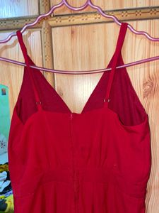 V-Neck Red long dress