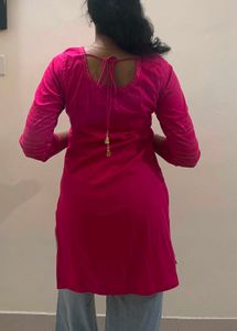 Melange Vibrant Pink Short Kurta