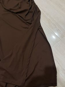 Chic Brown Ruched Maxi Dress
