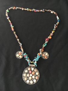 Natural multi agate Beaded Necklace