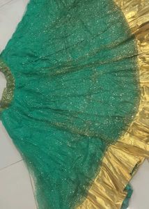 Sparkling Green &amp; Gold Ethnic lehnga