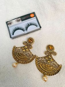 Golden Oxidised Earrings