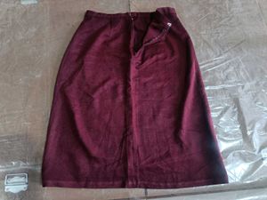 Maroon A-Line Midi Skirt