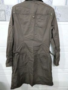 Women's Stylish Brown Denim Shirt Dress