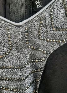 Black & Silver Grey Embellished Plazo Set For Girl