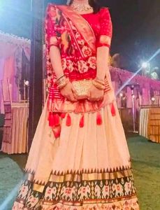 Off-White Patola Print Lehenga Set with Dupatta