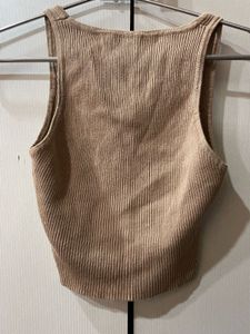 Ribbed Knit Cropped Tank Top