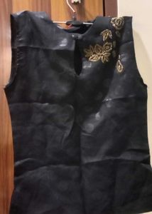 Elegant Black Embellished Blouse