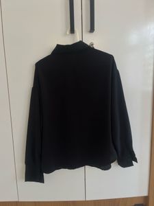 oversized Classic Black Button-Up Shirt