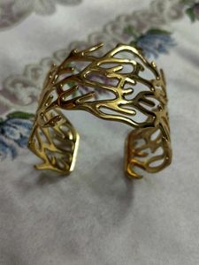 Unique Gold Coral Cuff Bracelet