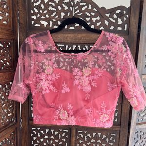 Brand New Pastel Pink Heavy Worked Designer Blouse