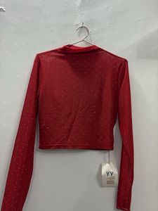 Sparkly Mesh Long Sleeve Top