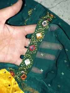 Yellow &amp; Green Salwar Kameez Set