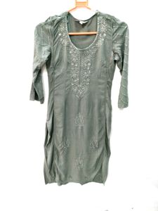 Embellished olive Green Kurta