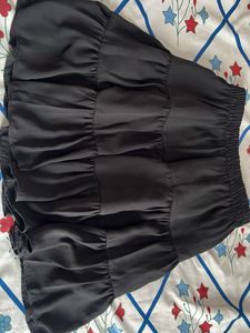 Black Tiered Mini Skirt