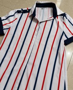 Classic fitted  Red & Navy Strip shirt