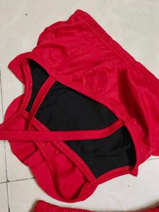 Red Ruffle swimming Set