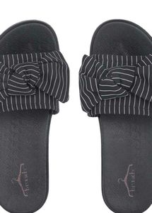 Stylish Striped Bow Slide Slippers