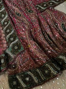 y2k Stunning Pink Sequined Lehenga Choli Set