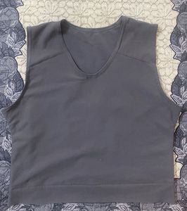Comfortable Grey Gym workout top