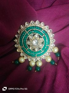 Elegant Green Circular Shaped Earrings