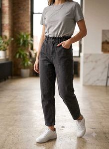 Women’s Stylish Black Denim Jeans | Straight Fit |