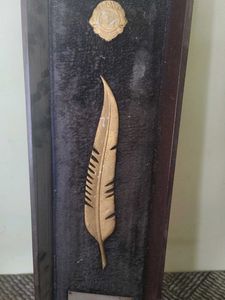 Vintage Feather Trophy Plaque