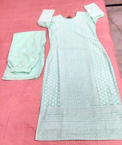 Elegant Mint Green Chikankari Kurta Set🌸🆕