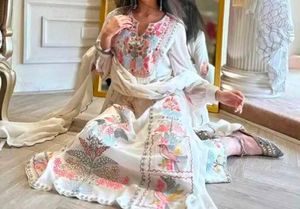 White Embroidered Kurta Set with Dupatta
