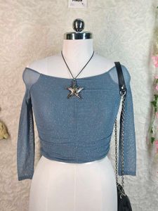 Zara Ruched Sparkle Bodysuit