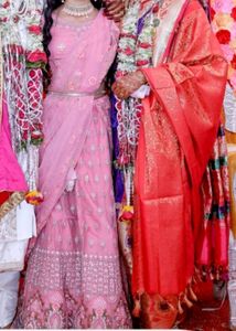 Pink Embroidered Lehenga Choli