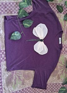 Purple Top with Dragonfly Embellishment