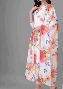Floral Print Kurta Set with Jacket