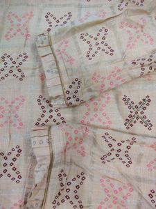 Peach kurti with unique print