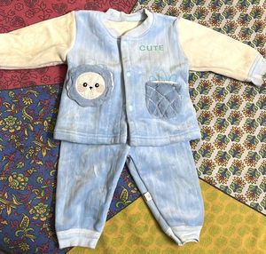 Adorable Baby Blue "CUTE" Sleepsuit