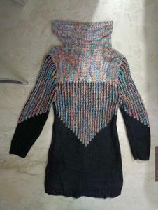 Colorful Knit Turtleneck Sweater