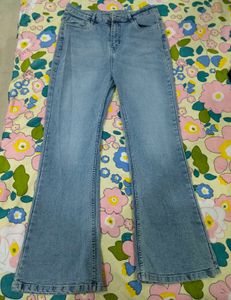 Women's Flared Blue Denim Jeans