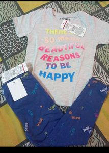 3-4 year Cute "Happy Reasons" T-Shirt &amp; Pants Set