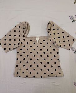 Chic Polka Dot Off-Shoulder Top
