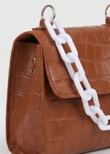 Chic Croc Embossed Chain Handle Bag