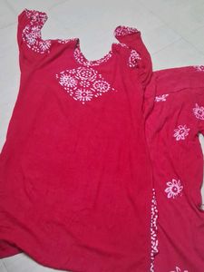 Stylish Pink Printed Kurta and Dhoti Set of 2